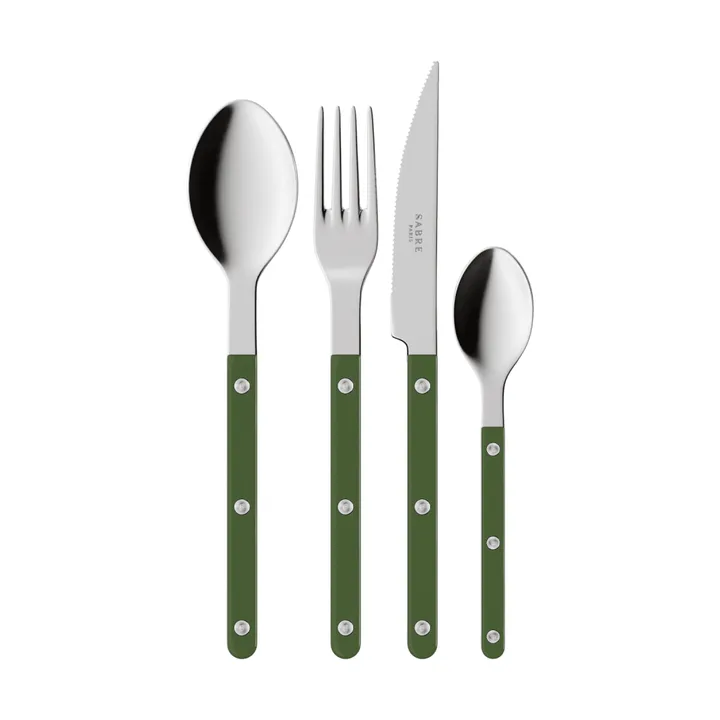 Bistrot solid cutlery set 4 pieces - Green - SABRE Paris