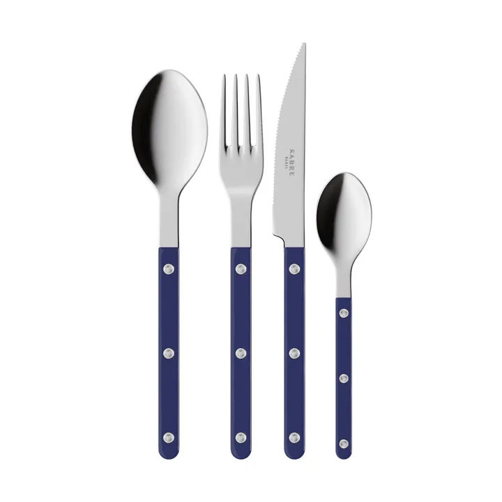 Bistrot solid cutlery set 4 pieces - Navy blue - SABRE Paris
