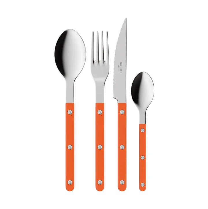 Bistrot solid cutlery set 4 pieces - Orange - SABRE Paris