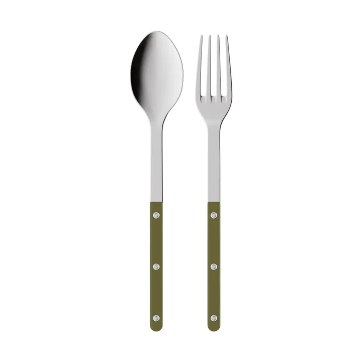 Bistrot solid serving cutlery, 2 pieces - Green fern - SABRE Paris