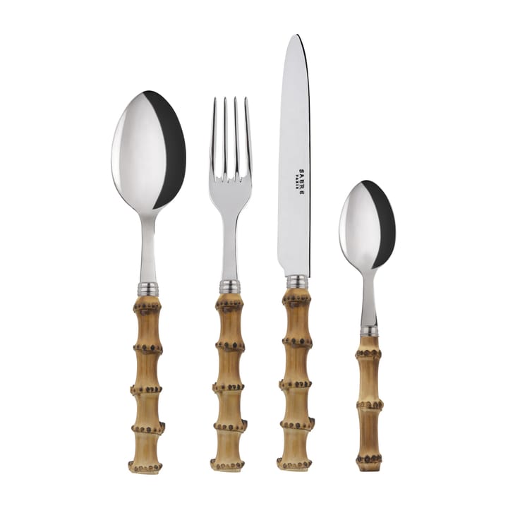 Panda cutlery 24 pieces, Stainless steel-bamboo SABRE Paris