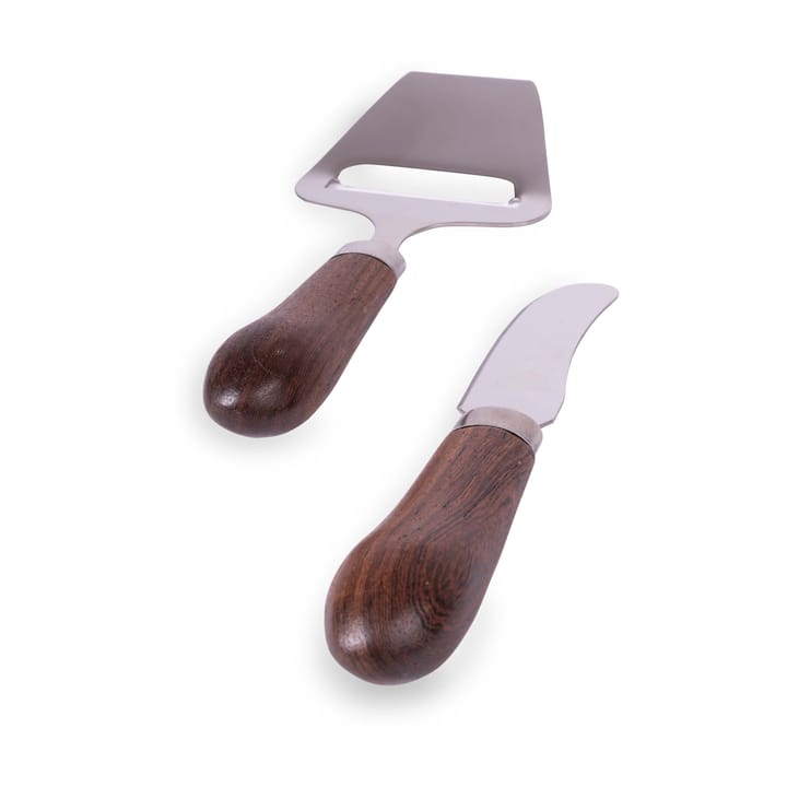 Astrid cheese slice and butter knife, Brown-silver Sagaform