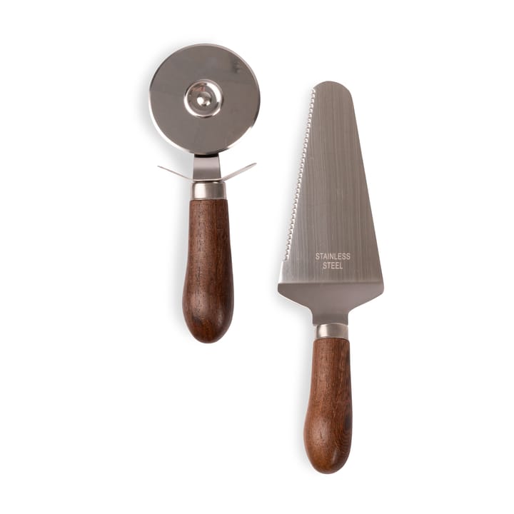 Astrid pizza- and pie set, Brown-silver Sagaform