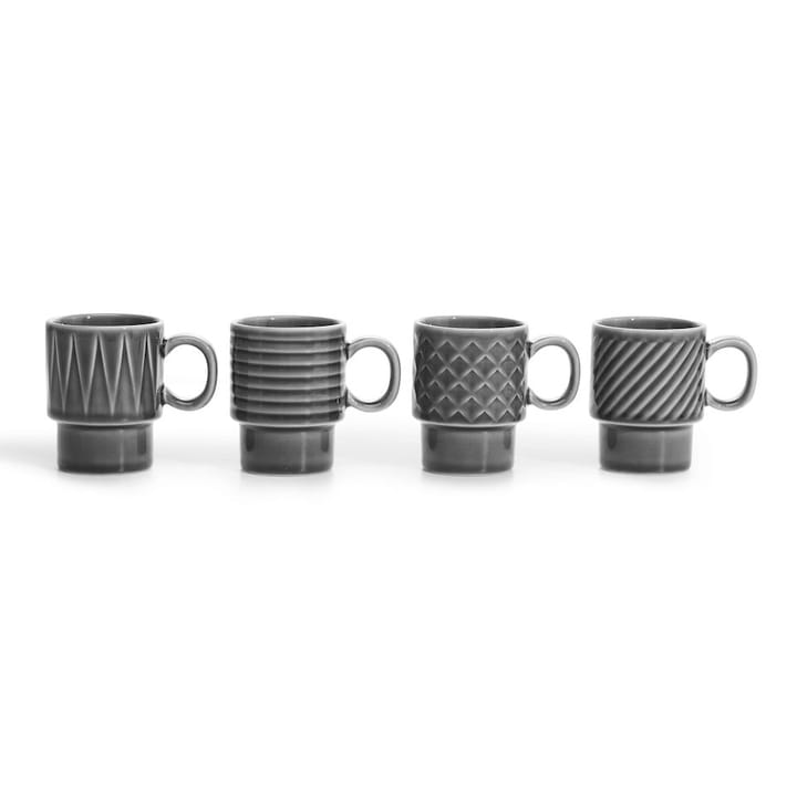 Coffee & More espresso cup 4-pack, Grey Sagaform