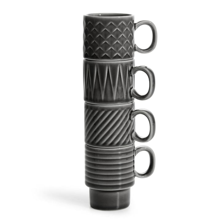 Coffee & More espresso cup 4-pack, Grey Sagaform