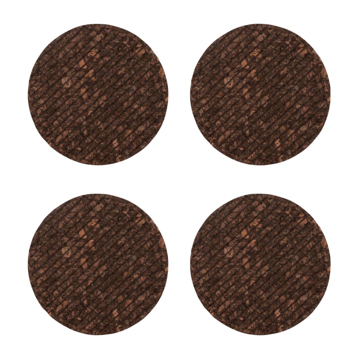 Dante coaster in cork 4-pack - Brown - Sagaform