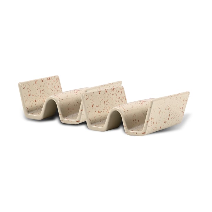 Ditte taco stand 2-pack - Beige-burgundy - Sagaform