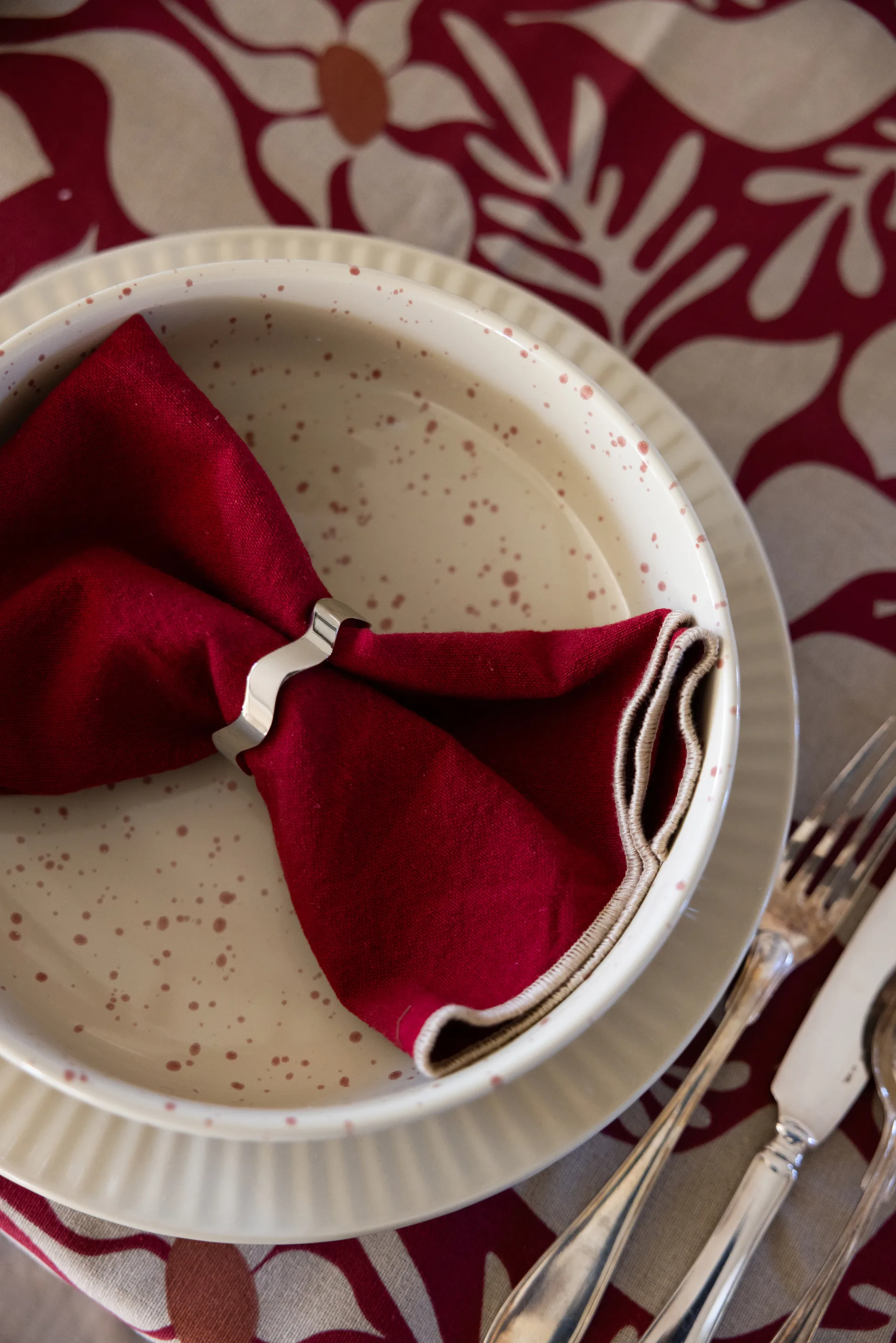 Edith napkin 45x45 cm 2-pack, Wine red Sagaform