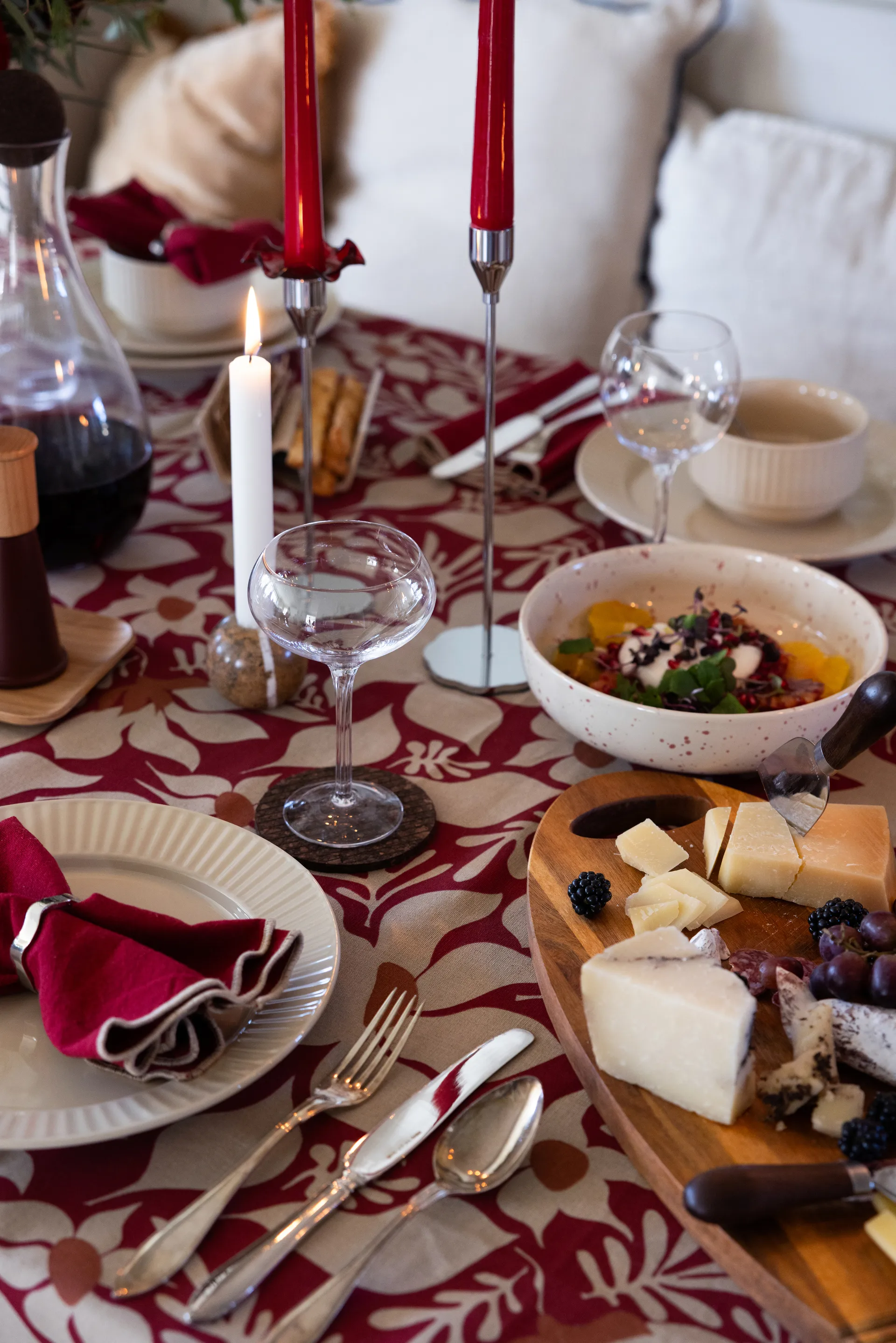 Edith napkin 45x45 cm 2-pack, Wine red Sagaform