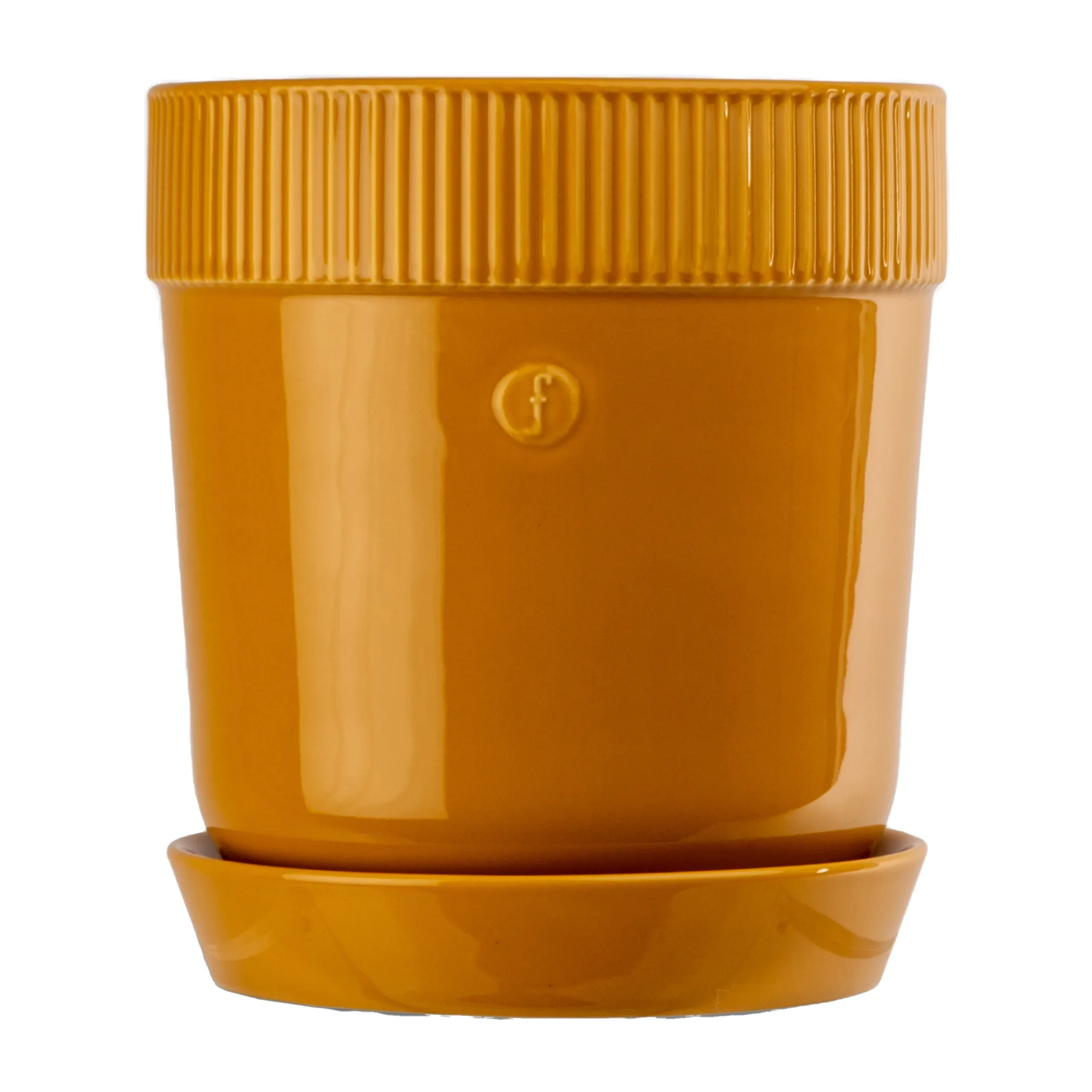 Elise flower pot with saucer Ø17 cm, Yellow Sagaform