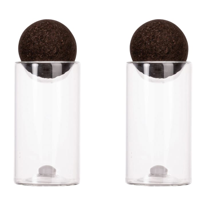 Nature salt- and pepper set with cork stopper 2-pack, Clear-dark brown Sagaform