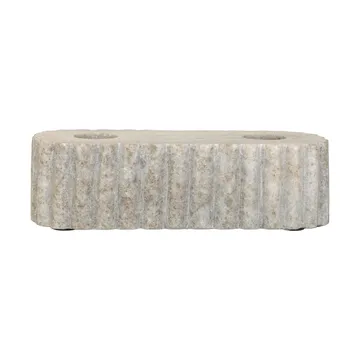 Stone candleholder for two candles - Travertine marble, 15x6x4 cm - Sagaform