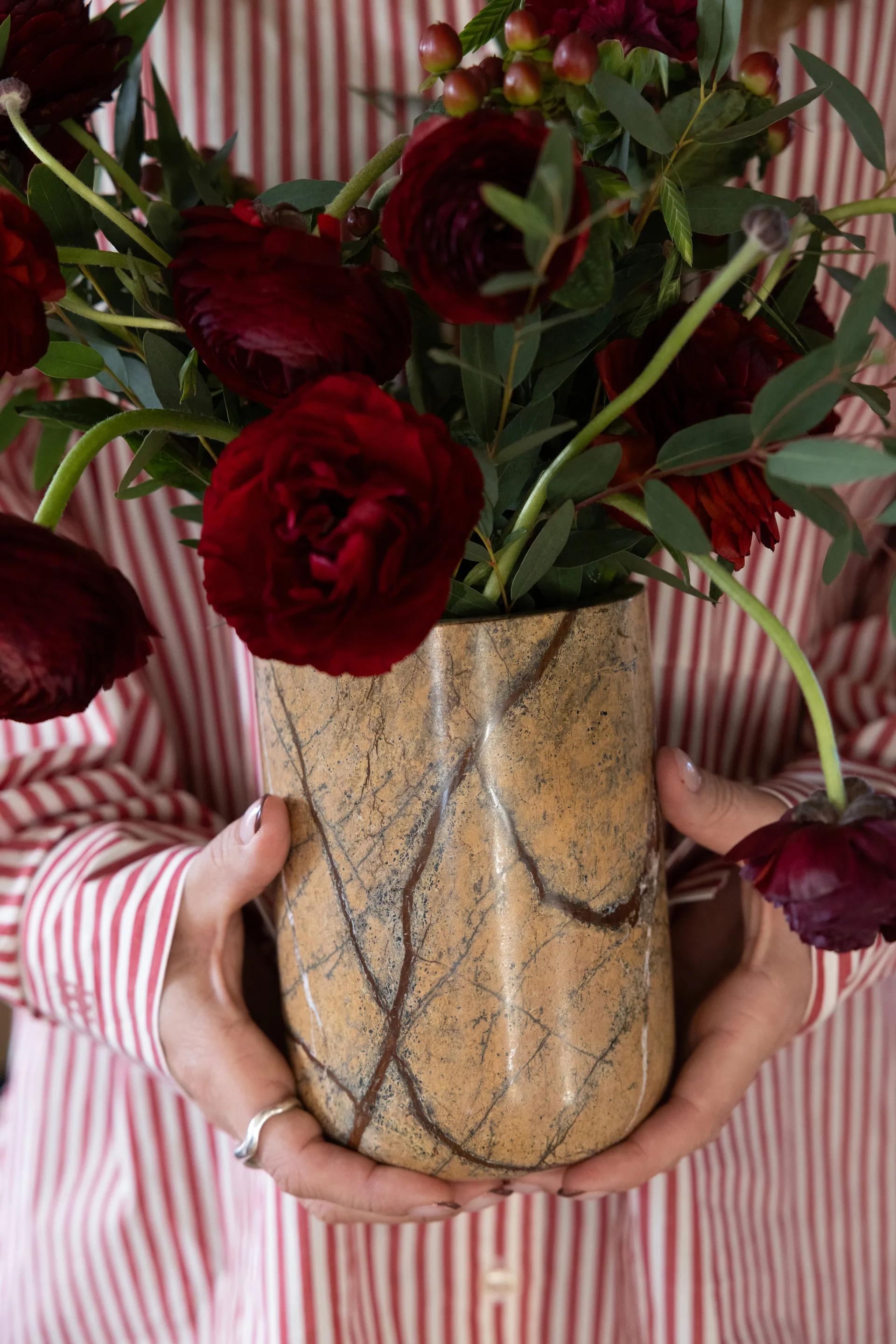 Stone wine cooler Ø12.5 cm, Brown forest marble Sagaform
