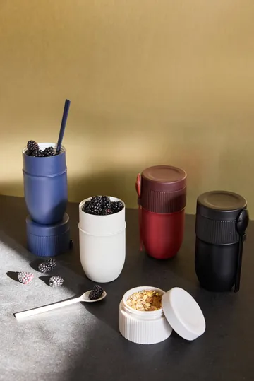 Ted food thermos yoghurt mug with spoon - Beige Pantone Warm gray 3C, 32 cl - Sagaform