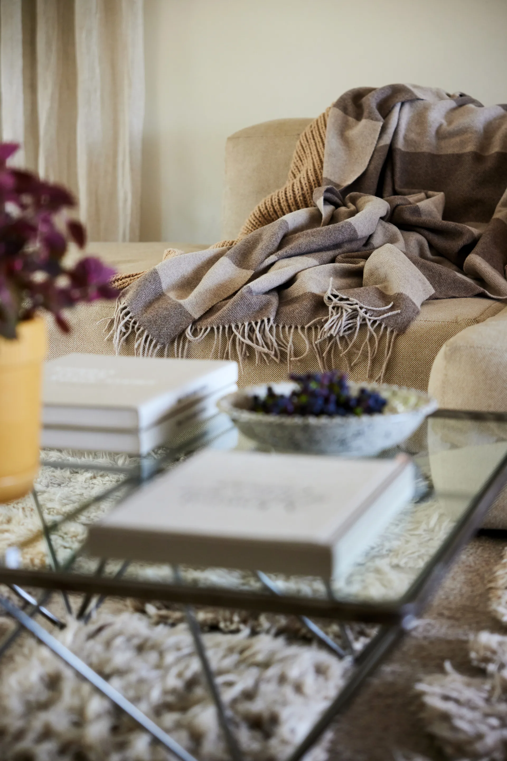 Ulle wool throw, Beige-brown Sagaform