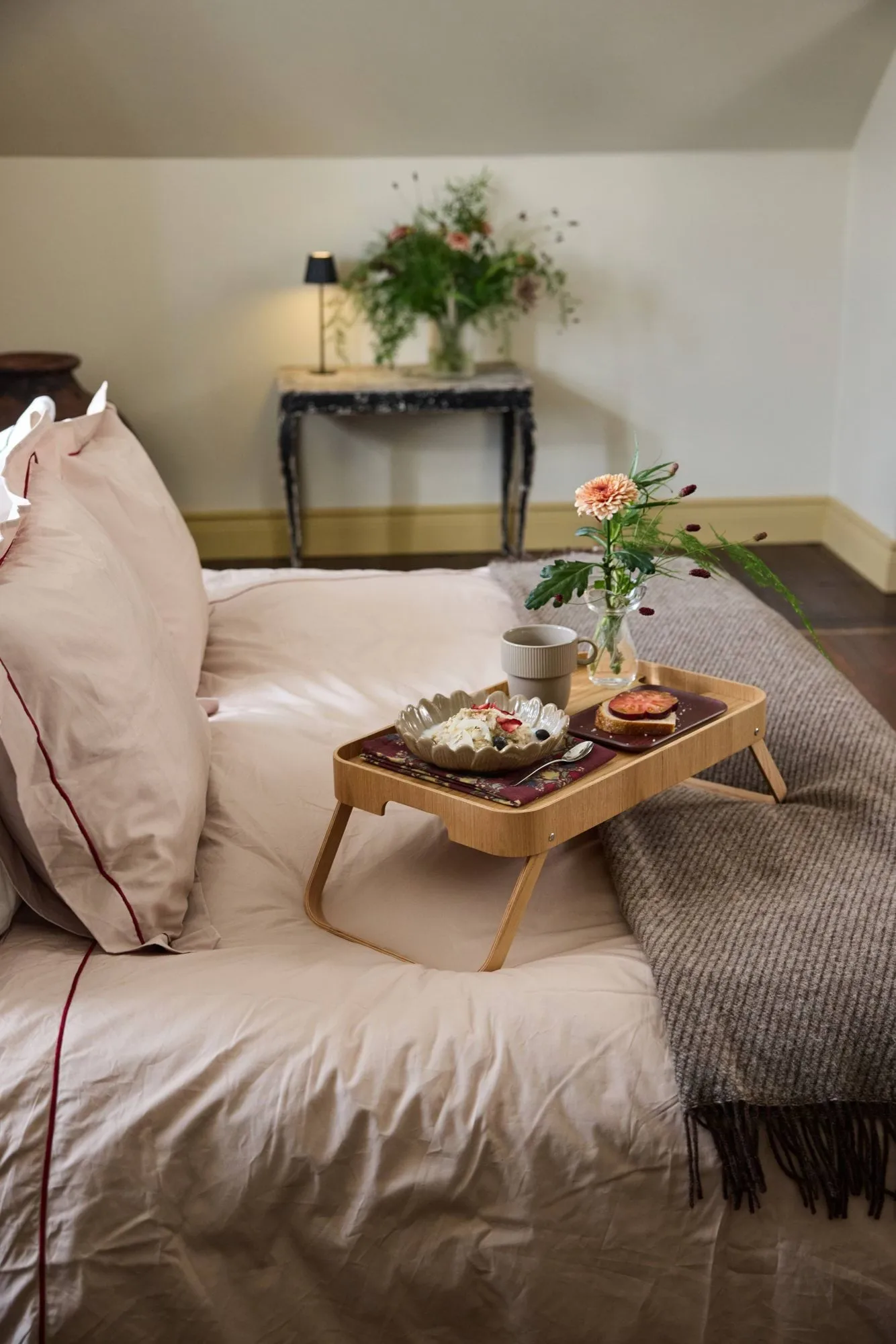 Ulli blanket 130x170 cm, Brown striped Sagaform