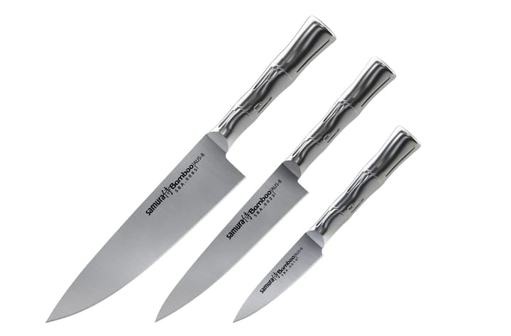 Bamboo Chef's Essential knife set, Stainless steel Samura