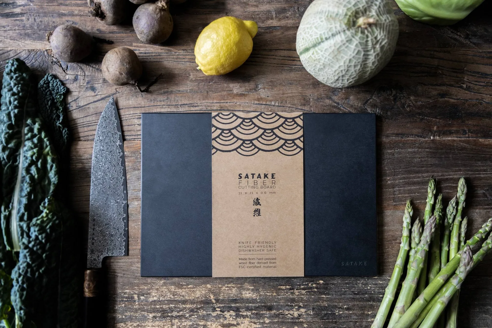 Satake chopping board wood and paper, 31x21.5x0.6 cm Satake