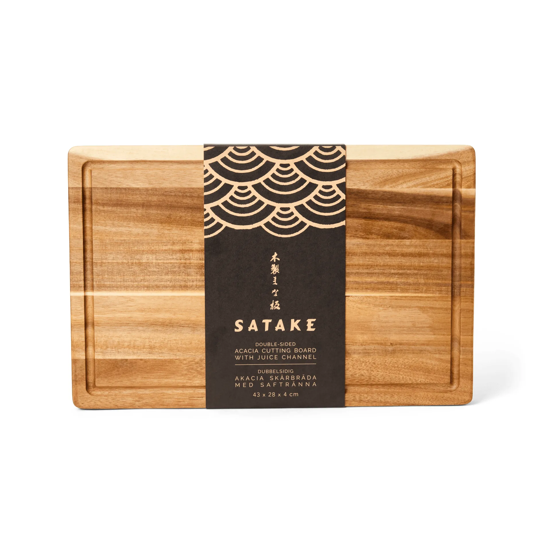 Satake cutting board, Acacia, oiled, 43.2x27.9x3.8 cm Satake