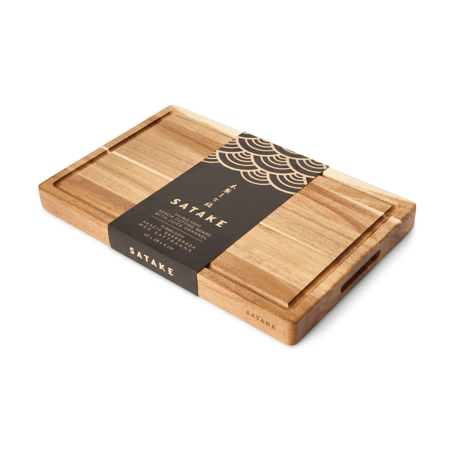 Satake cutting board, Acacia, oiled, 43.2x27.9x3.8 cm Satake