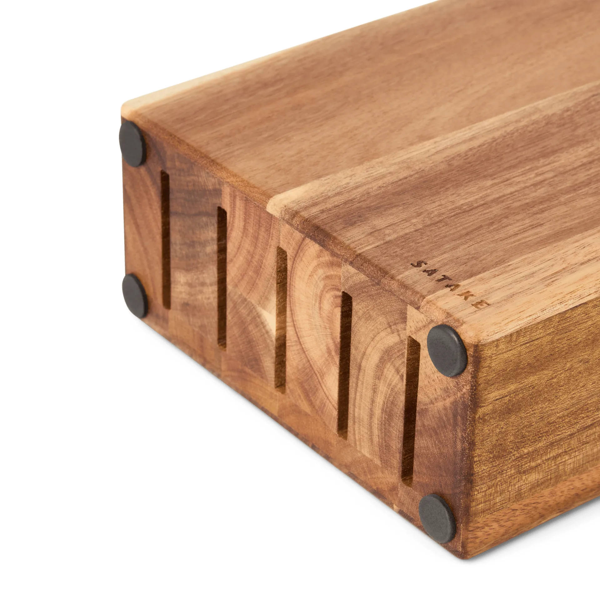 Satake knife block, Acacia, 5 knives, 22.8x18x8 cm Satake