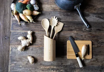 Satake utensils & utensil stand - Bamboo, 4 pieces - Satake