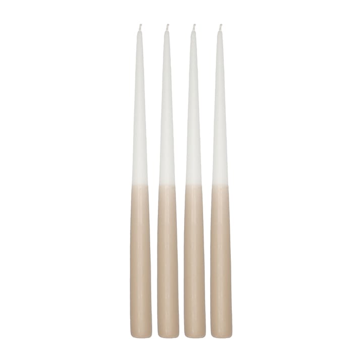 Affinity two-toned long candles 4 pack 32 cm, White-sand Scandi Essentials