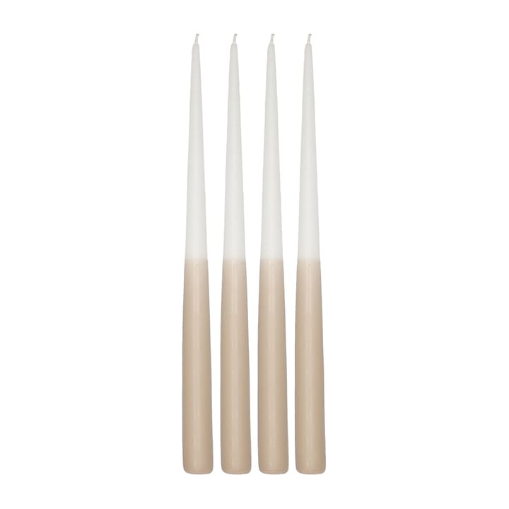 Affinity two-toned long candles 4 pack 32 cm - White-sand - Scandi Essentials