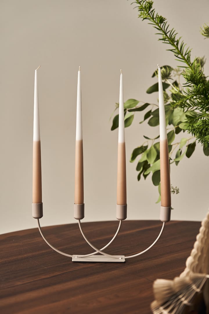Affinity two-toned long candles 4 pack 32 cm, White-sand Scandi Essentials