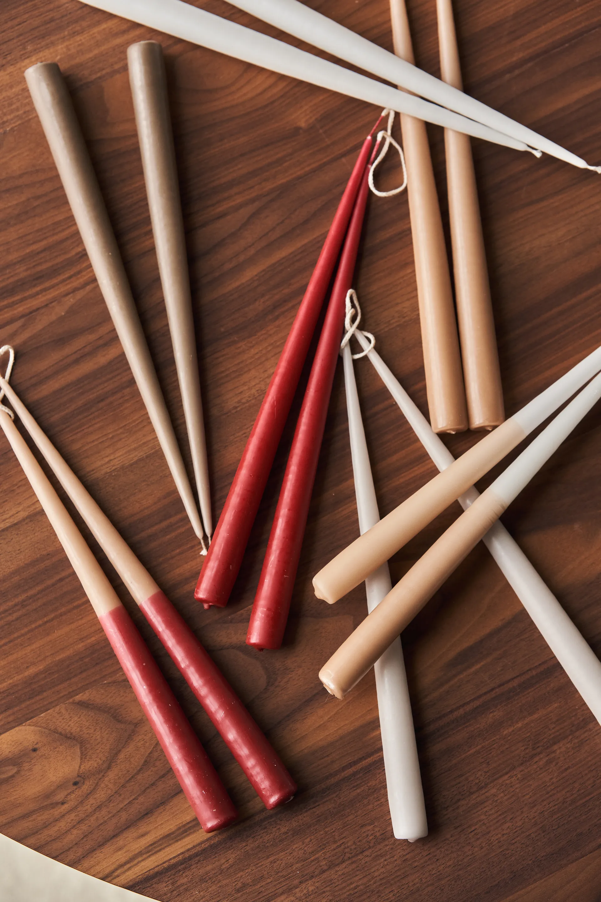 Affinity two-toned long candles 4 pack 32 cm, White-sand Scandi Essentials