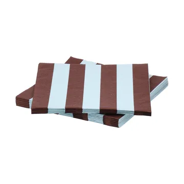 Bold Stripe paper napkin - Wine red-blue, 20-pack, 33x33 cm - Scandi Essentials