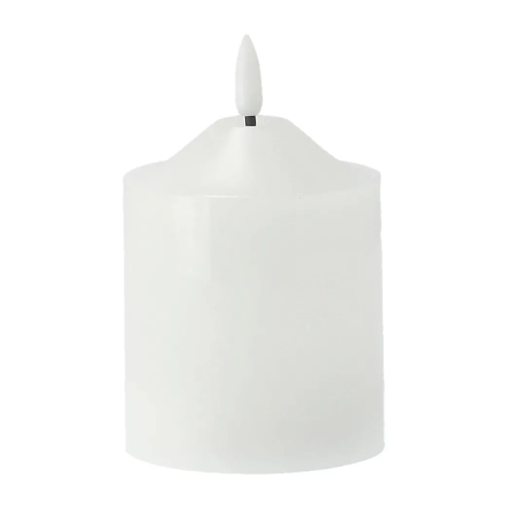 Bright block candle LED 12 cm, White Scandi Essentials