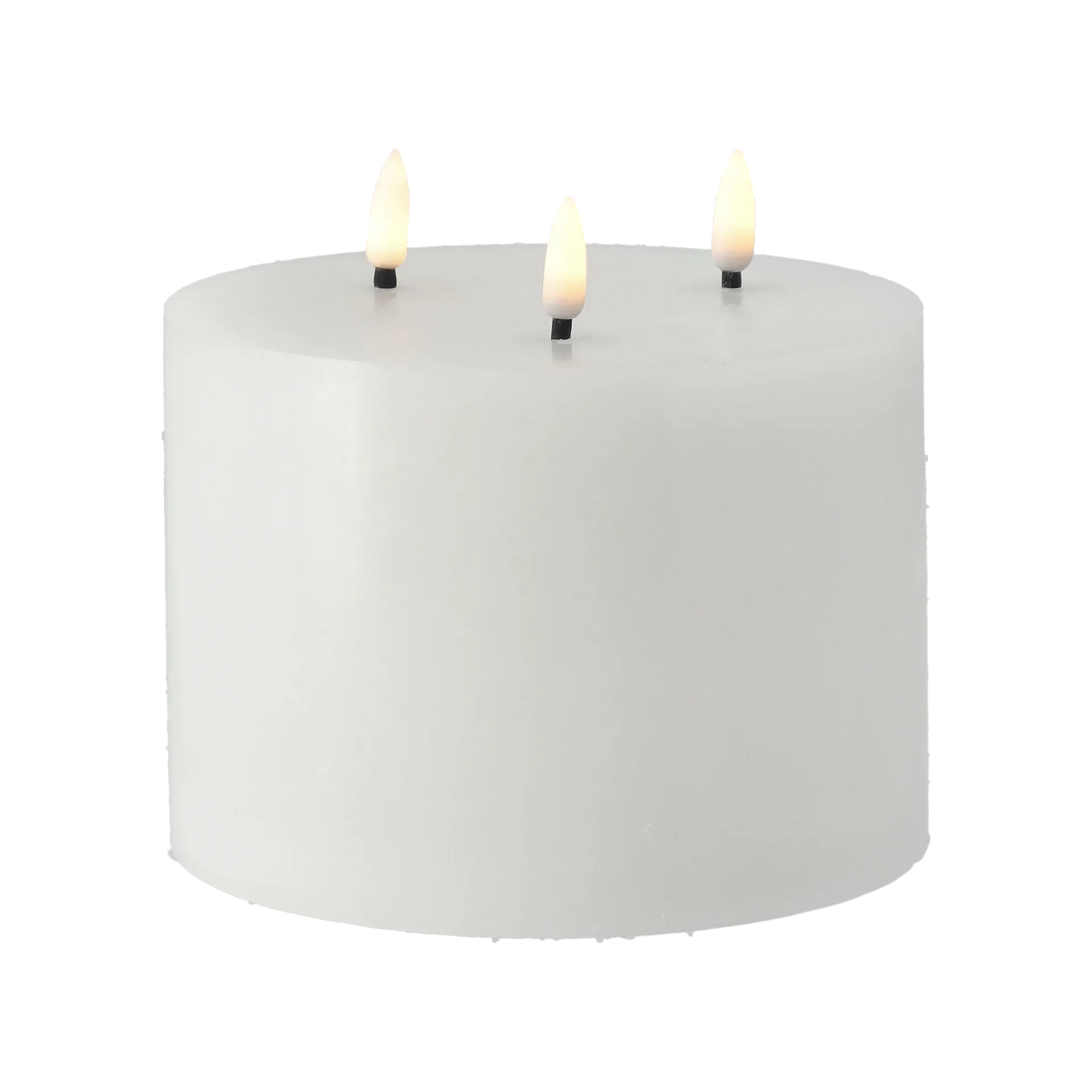 Bright Melt block candle LED 3 wicks 13 cm, White Scandi Essentials