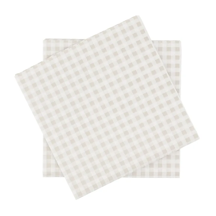 Fine grid paper napkin - White-beige, 20-pack, 33x33 cm - Scandi Essentials