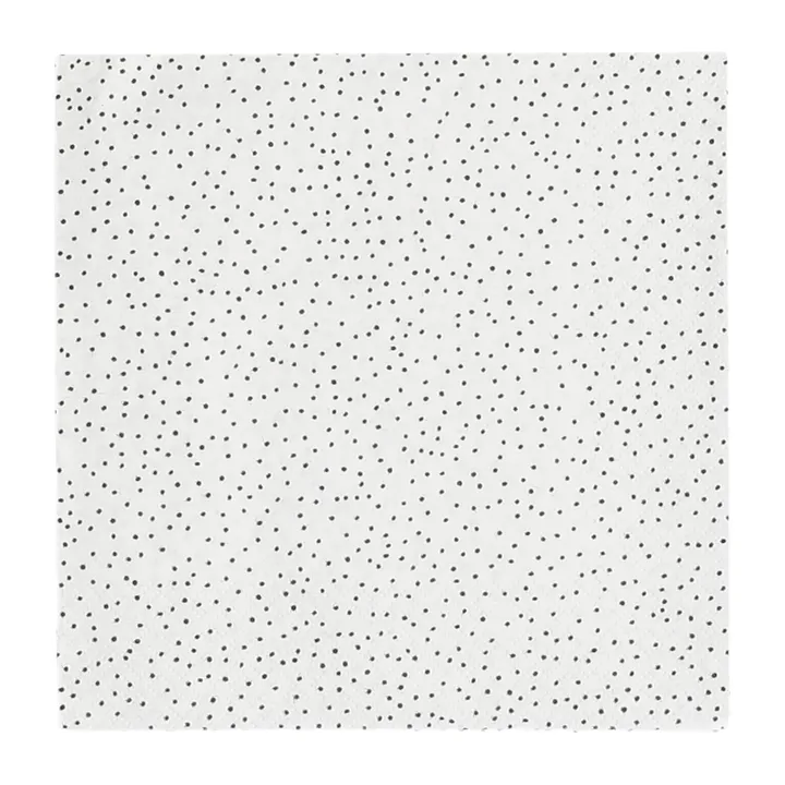 Grain napkins 33x33 cm 20 pack - white-black - Scandi Essentials