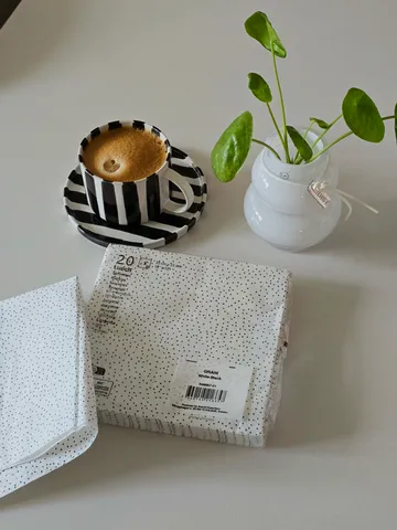 Grain napkins 33x33 cm 20 pack - white-black - Scandi Essentials