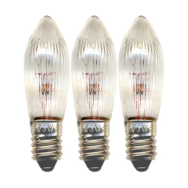 Lit light bulb E10 replacement 34V 3-pack - Clear, 3W - Scandi Essentials