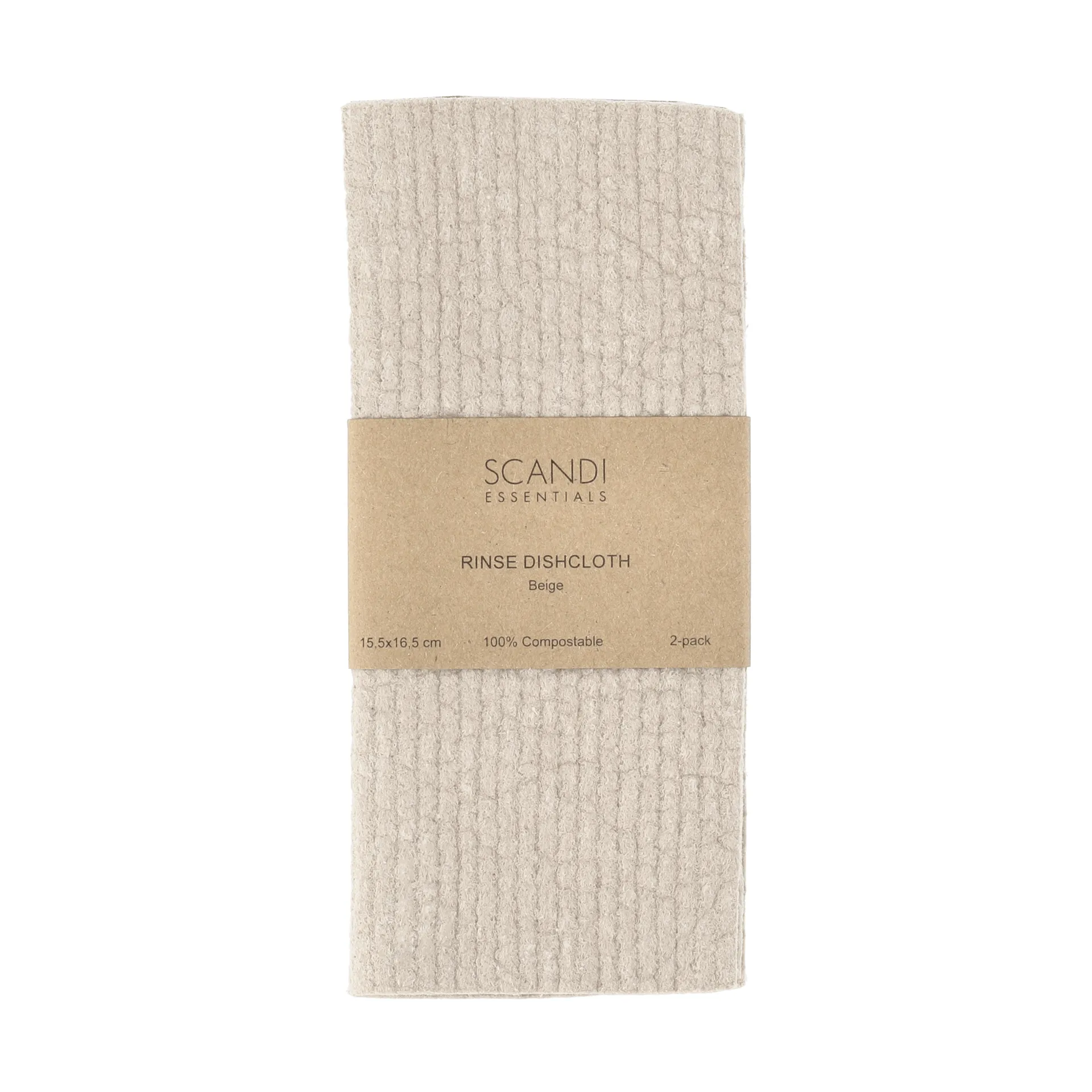 Rinse dishcloth, Beige, 2-pack Scandi Essentials
