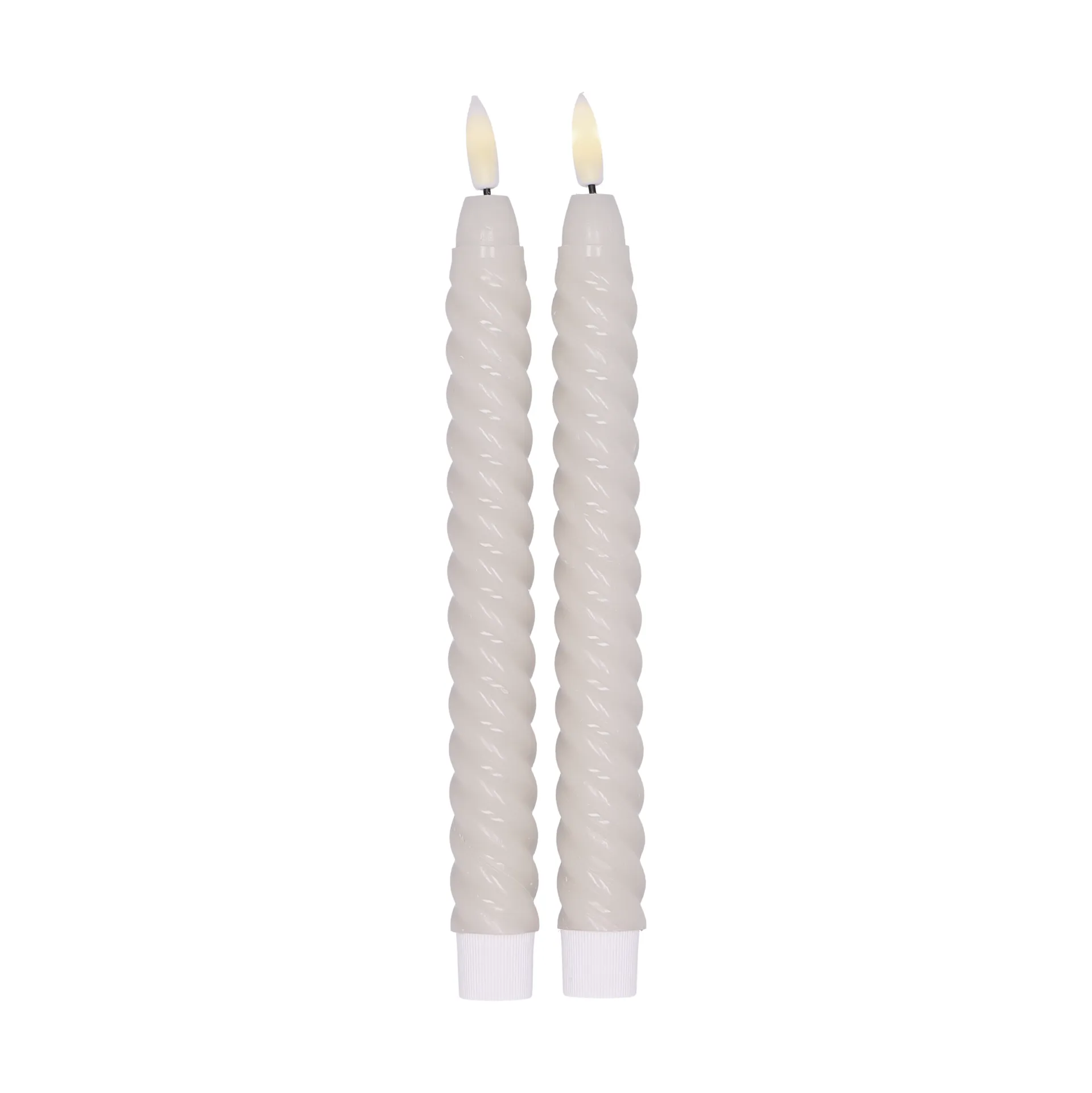 Twisted LED-candle 25 cm 2-pack, Beige Scandi Essentials