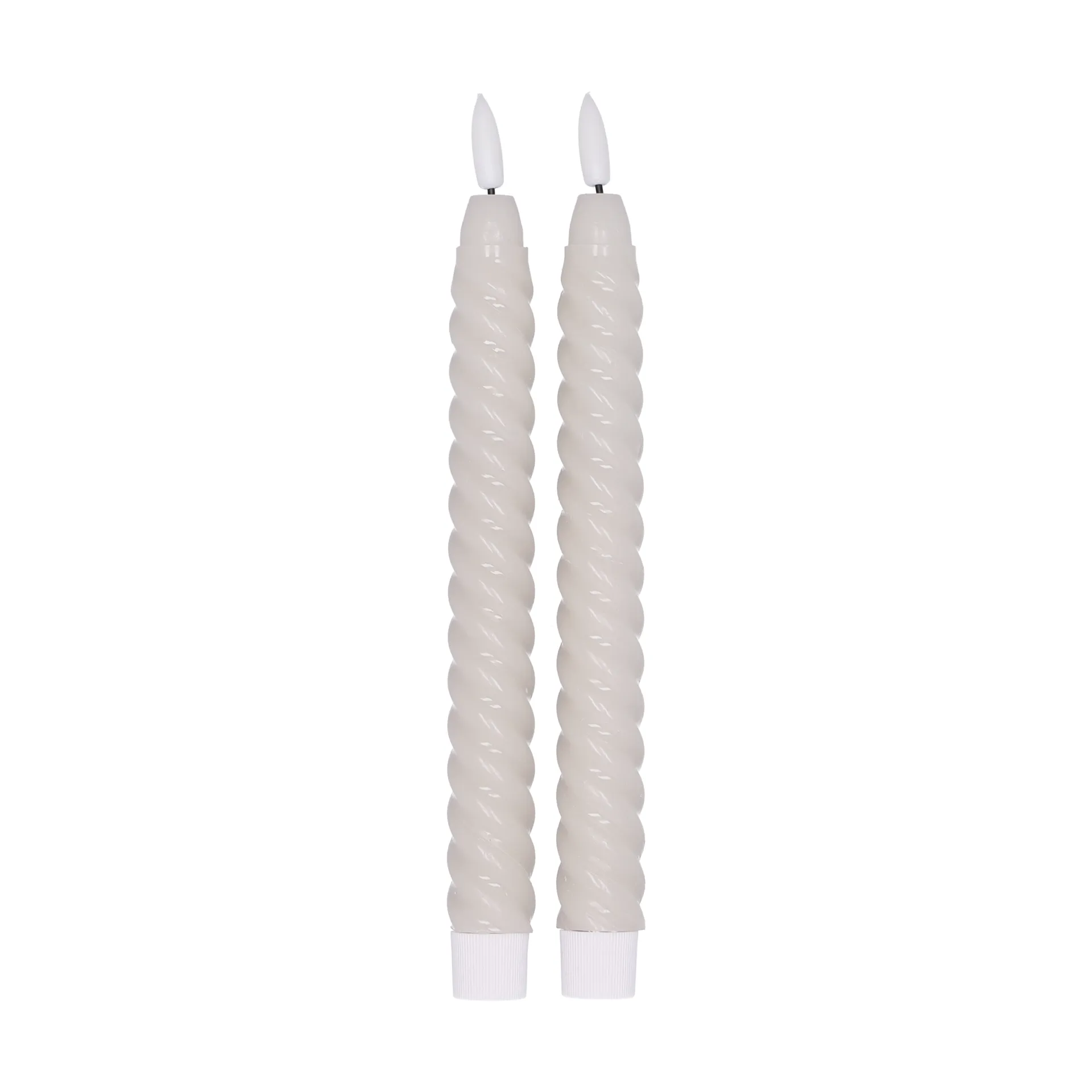 Twisted LED-candle 25 cm 2-pack, Beige Scandi Essentials