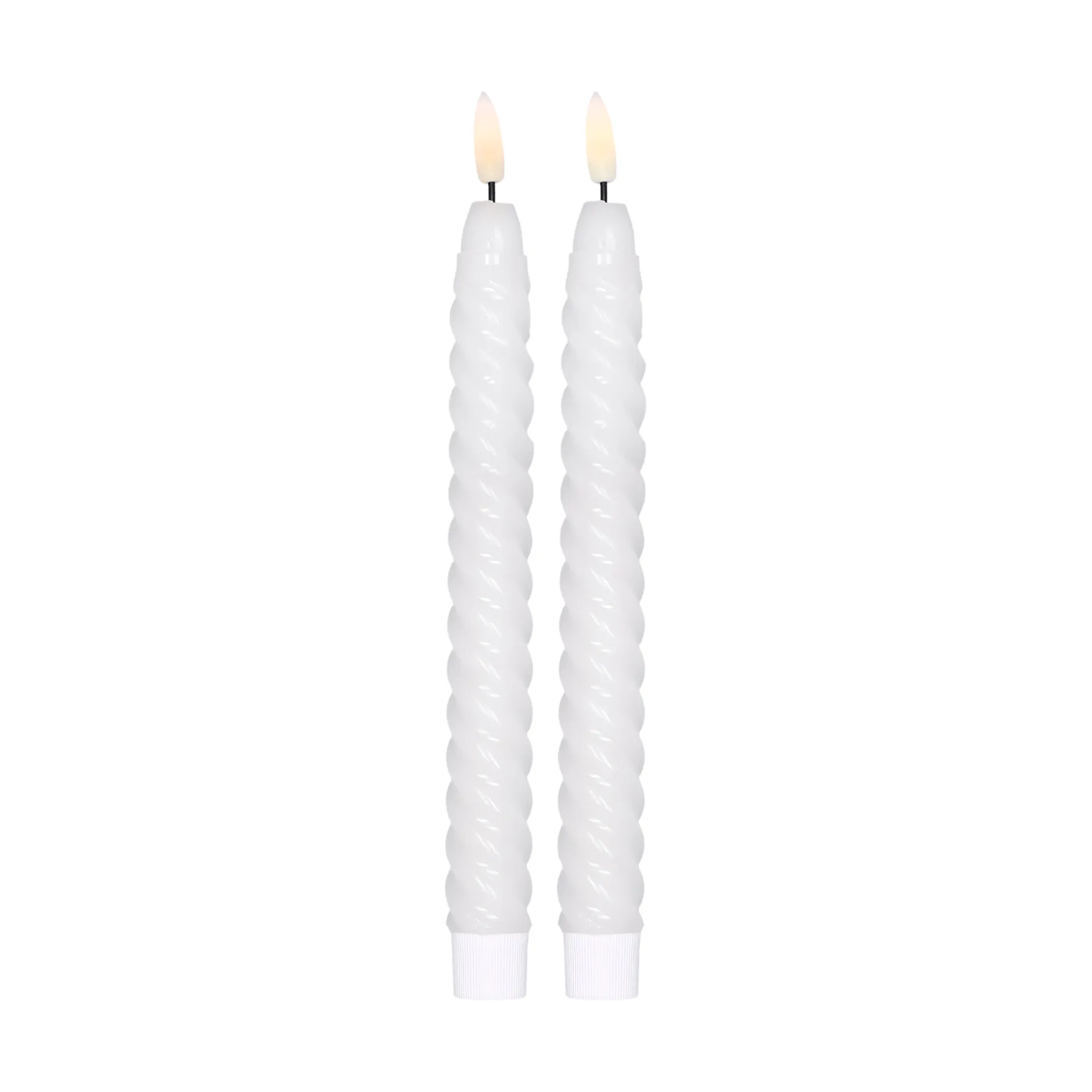 Twisted LED-candle 25 cm 2-pack, White Scandi Essentials