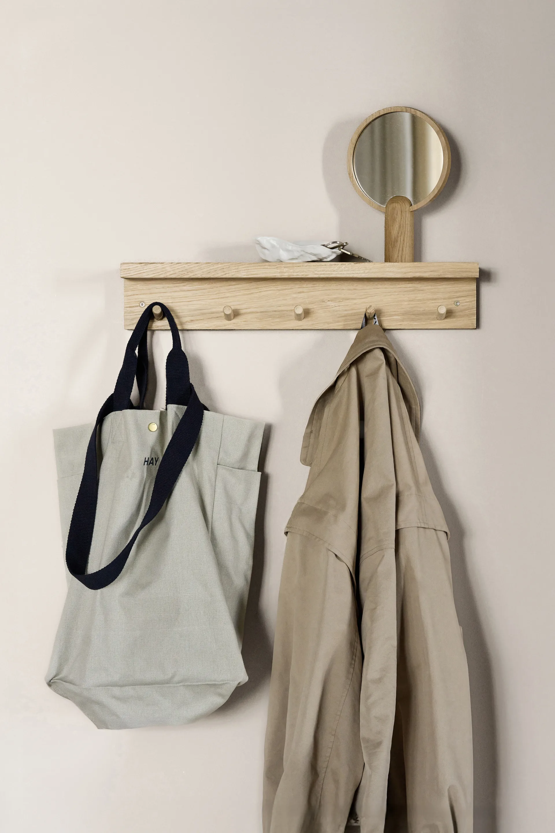 Alley coat rack with shelf, Oak Scandi Living
