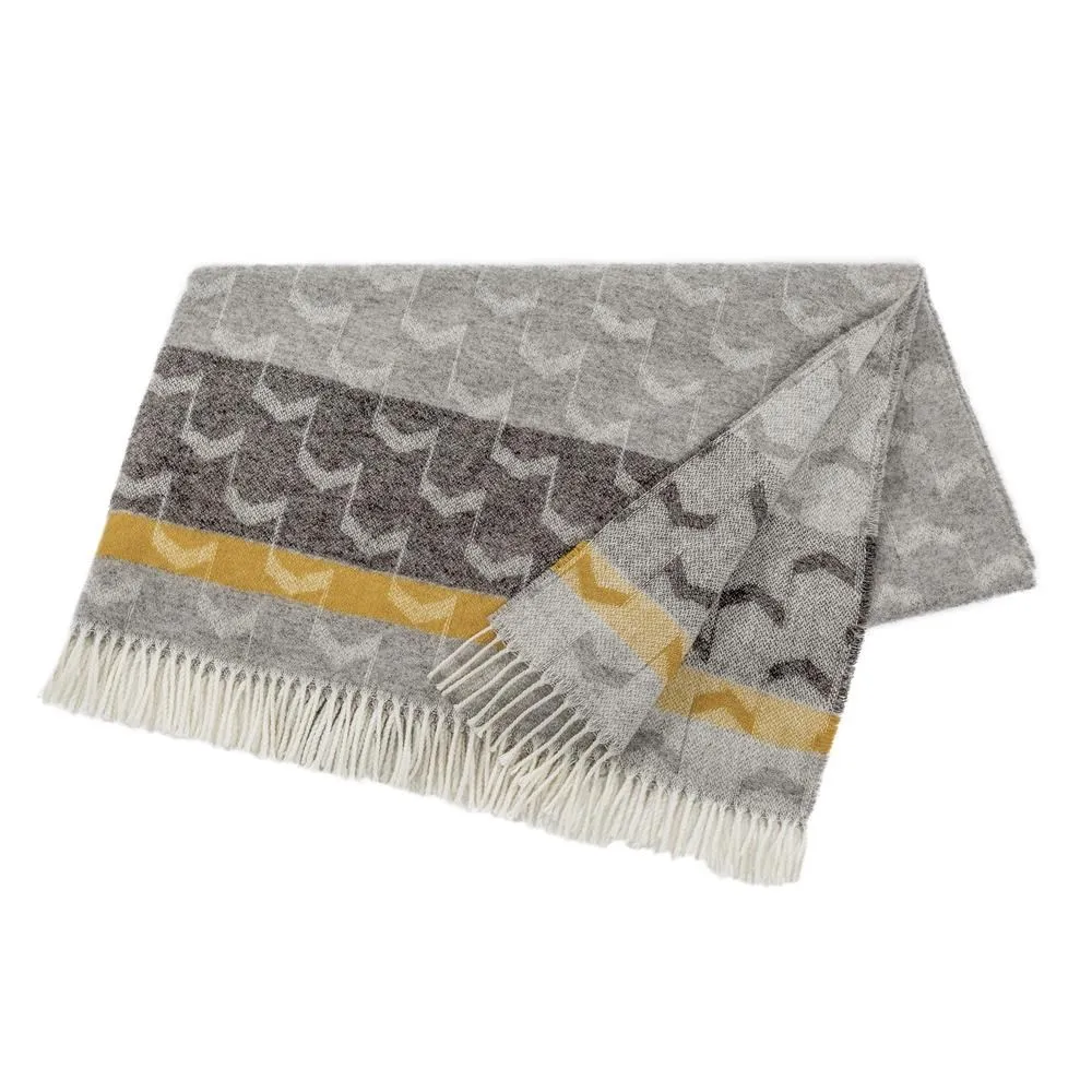 Arrow wool throw, mustard Scandi Living