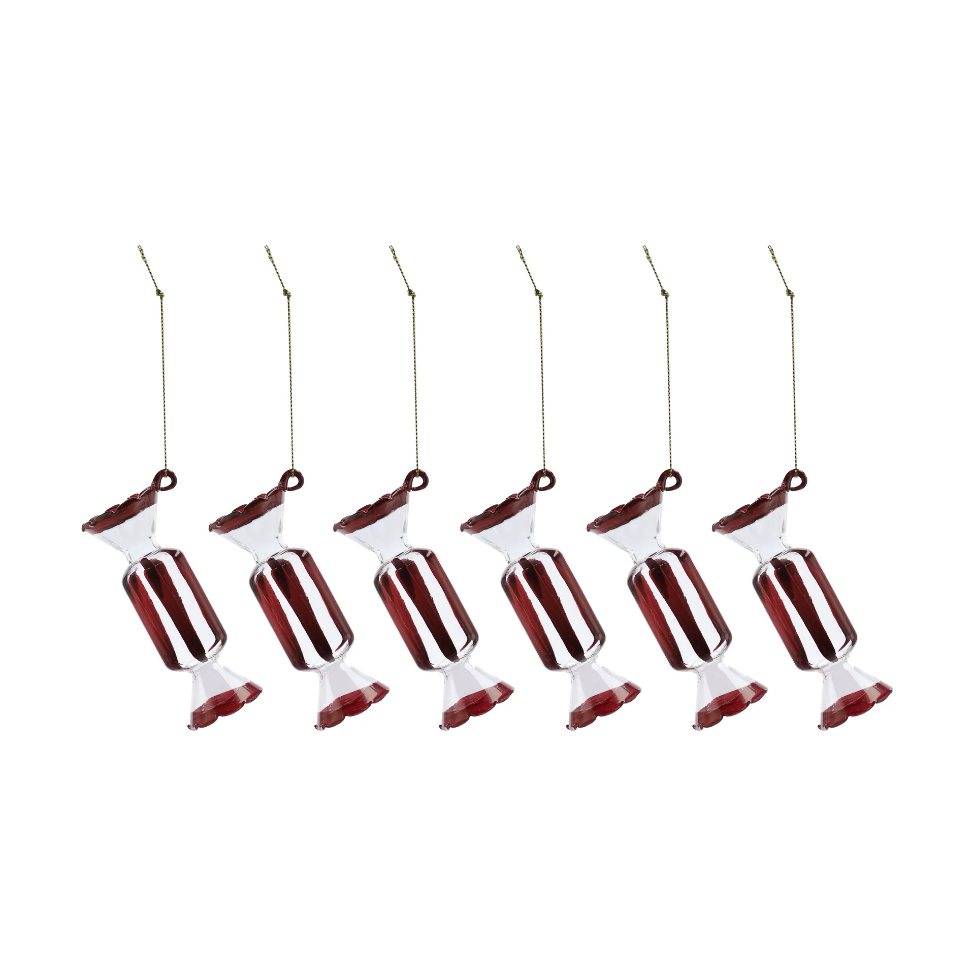 Bonbons Christmas tree bauble 6-pack, Red Scandi Living