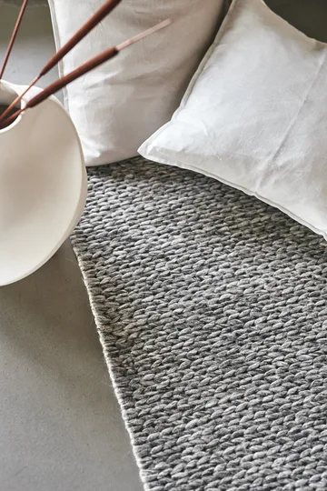Braided wool carpet natural grey - 170x240 cm - Scandi Living