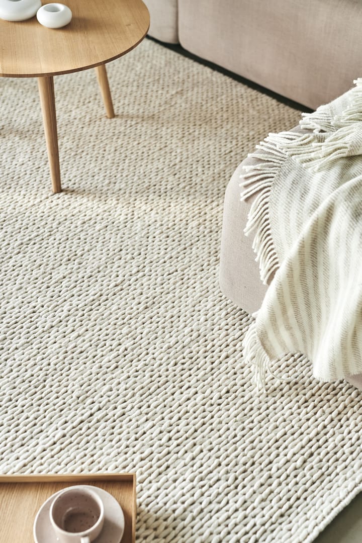 Braided wool carpet natural white, 170x240 cm Scandi Living