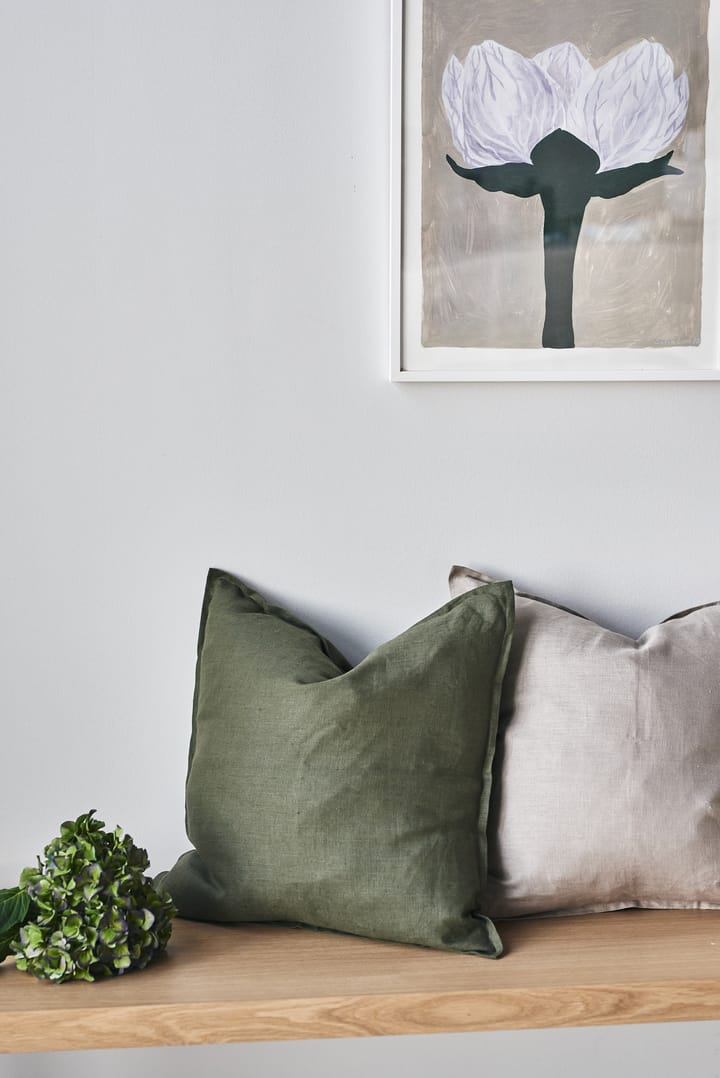 Calm pillow case linen 50x50 cm, Forest Green Scandi Living