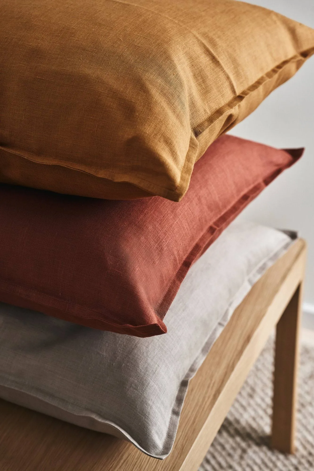 Calm pillow case linen 50x50 cm, Mustard Scandi Living