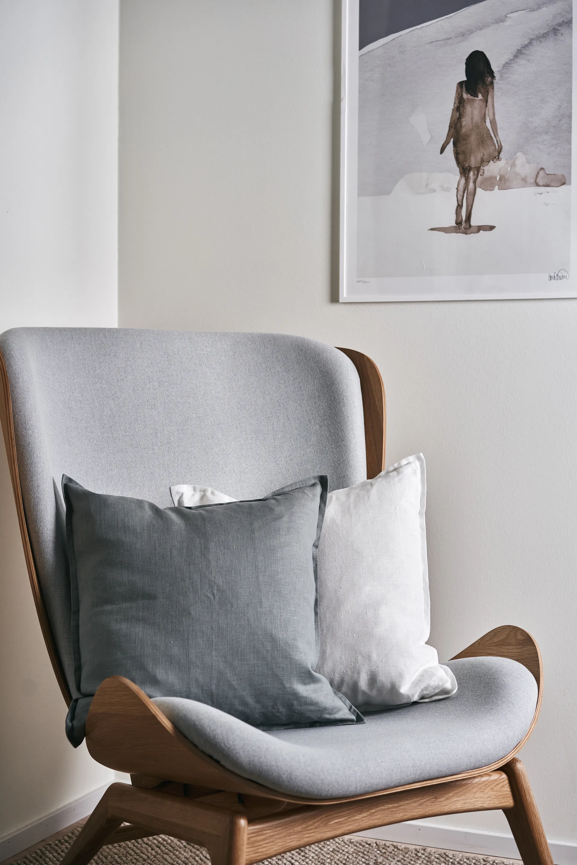 Calm pillow case linen 50x50 cm, White Scandi Living