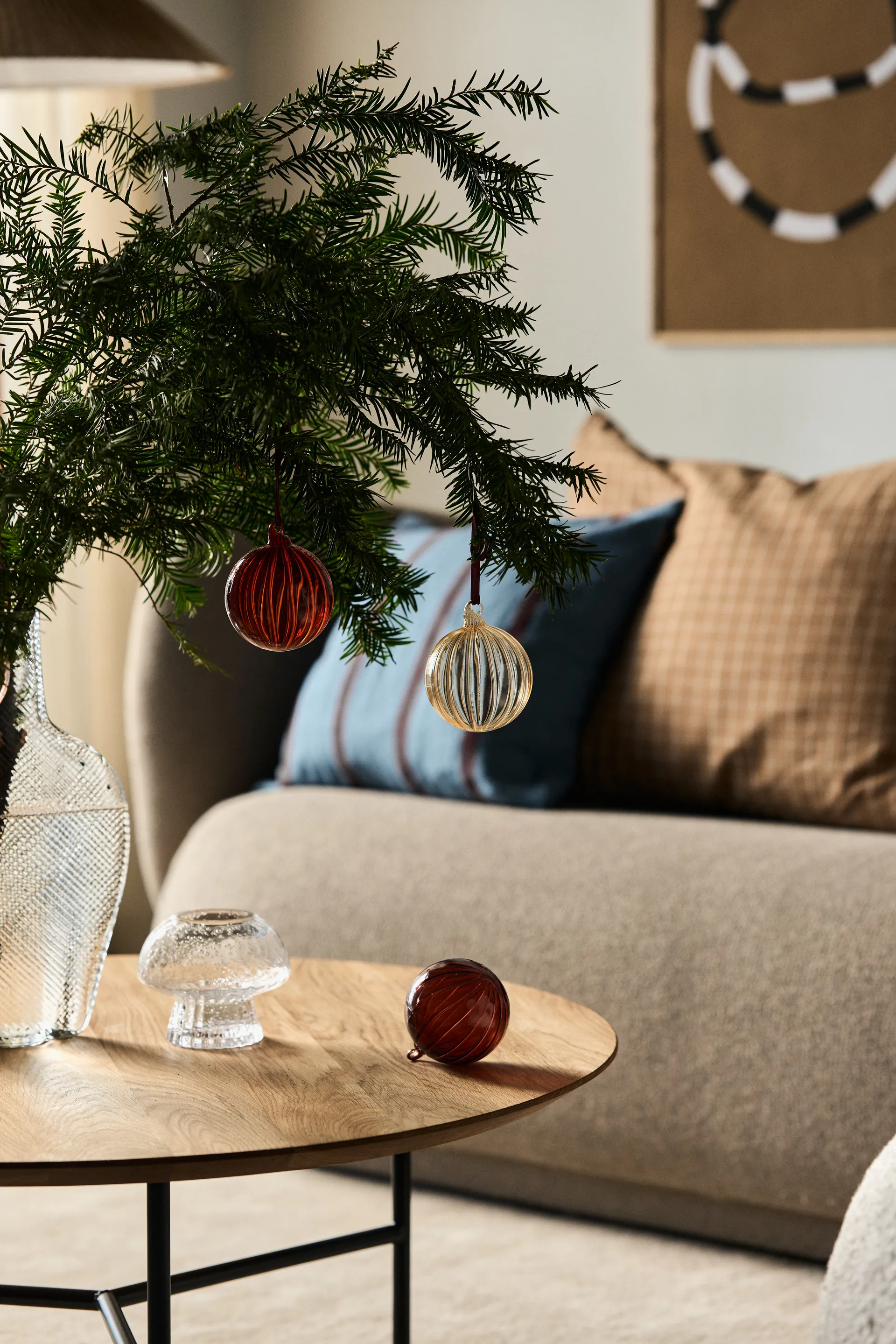 Clarity Christmas bauble Ø8 cm 6-pack, Red Scandi Living